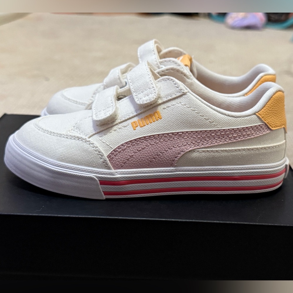 Puma Kids Sneakers - Cream, Pink, and Orange